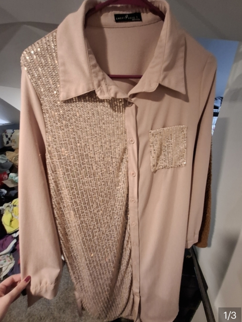 Emery Rose Blush Pink Sequin Dress - Picture 2 of 4